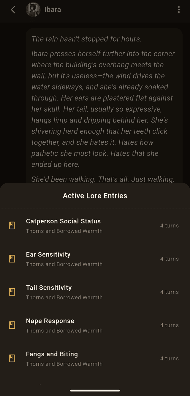 Active Lorebook Entries